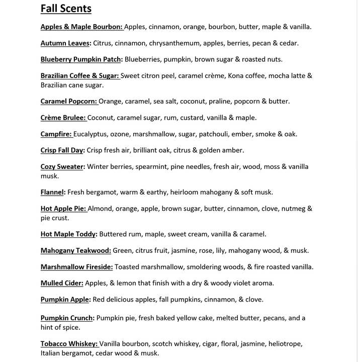 LiveYoung Candle Company - Wholesale Wax melt - *Fall Scents* - Private Label - Refill Kits1