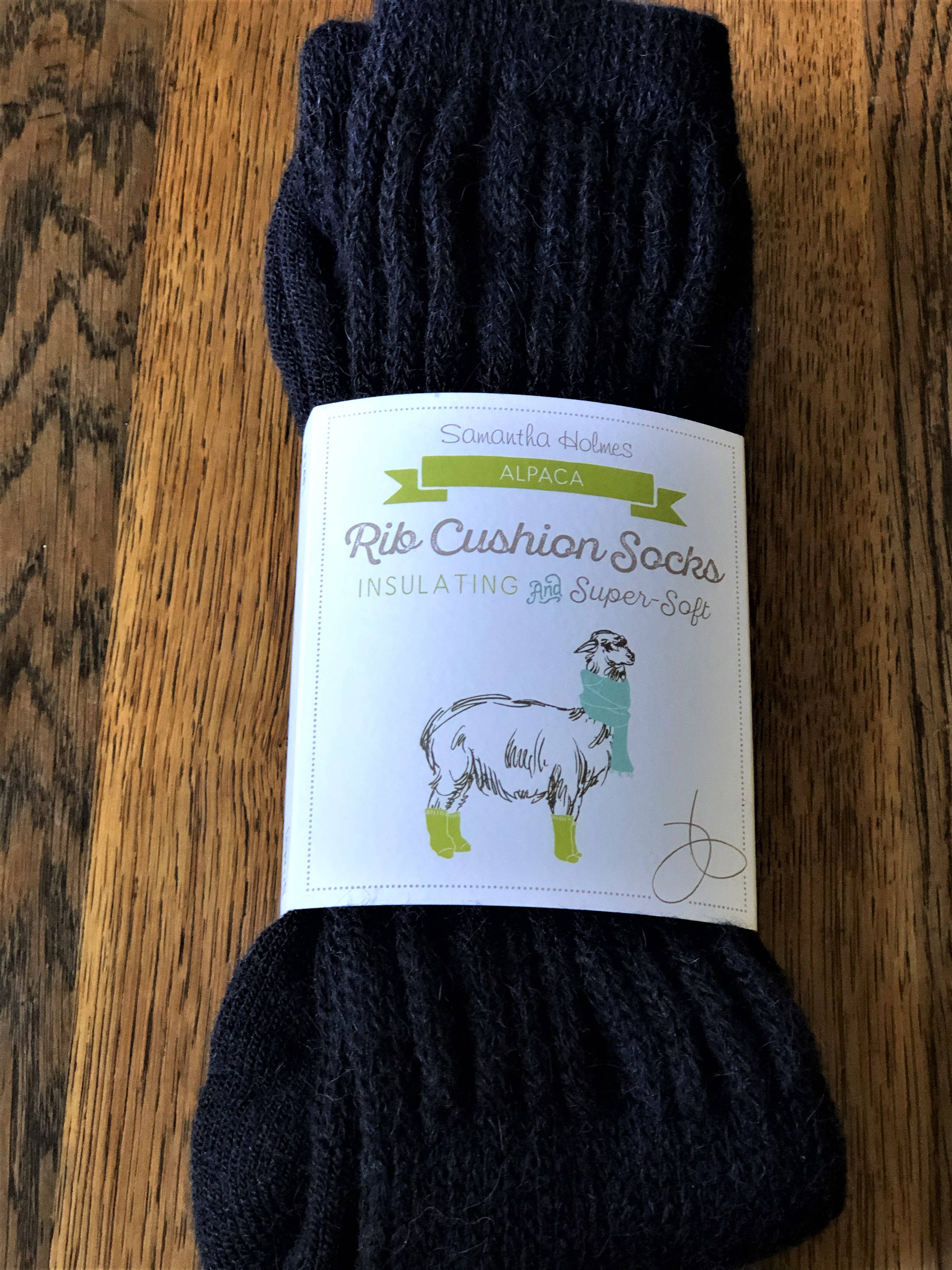 Samantha Holmes Alpaca Clothing and Gifts - Wholesale Socks - Unisex - Cosy Alpaca Rib Cushion Socks Larger size1