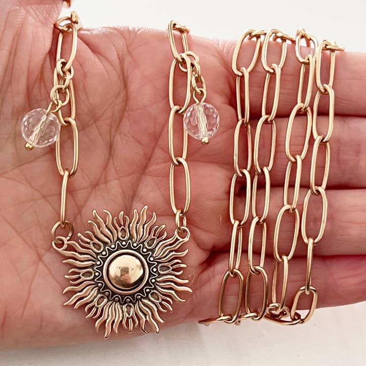 Katia Designs – wholesale Hänge-/berlockhalsband – "Perfekt ofullkomlig" Starburst lång kedjehalsband