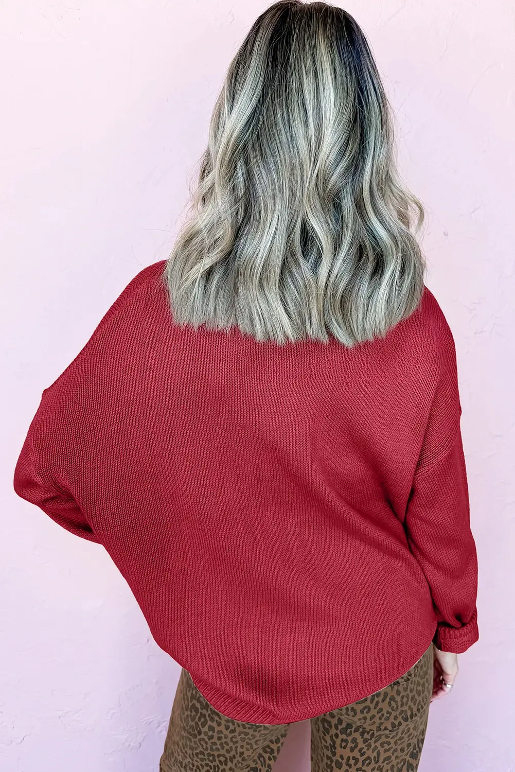 Suhkasana – wholesale Pullovertröja - Dam – God Jul Dolmanärmad Tröja med Färgglada Prickar19