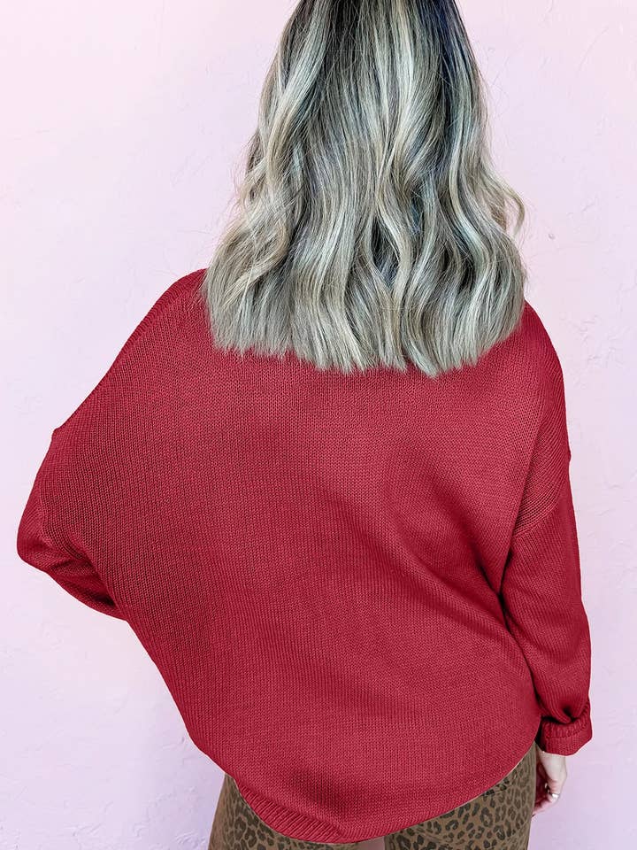 Suhkasana - Wholesale Knitted jumper – Women′s - Merry Christmas Dolman Sleeve Sweater with Colorful Dots19