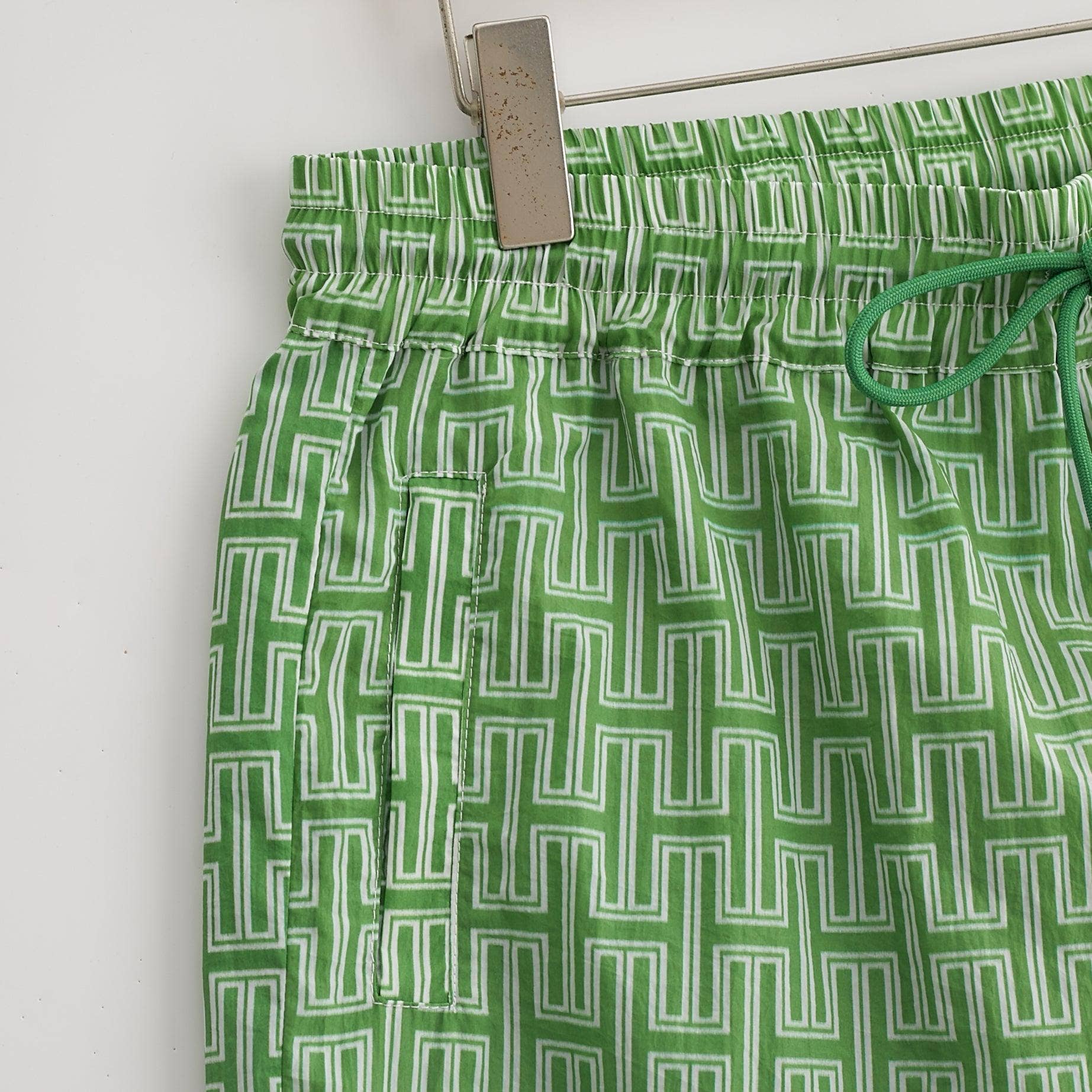Hugh & Main - Wholesale Shorts - Women's - Green Monogram Shorts3