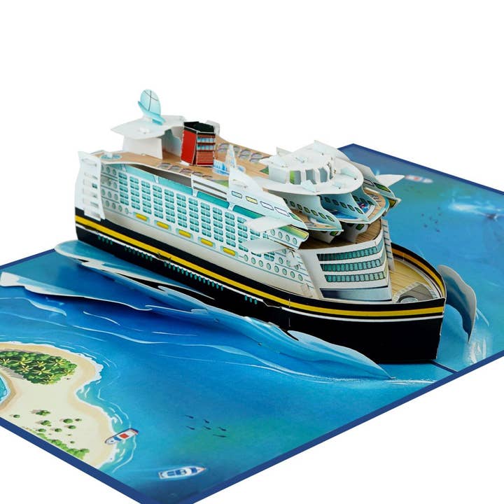 Cruise Ship Pop-Up Card – 3D Handmade Greeting Card for wholesale by Wonder Paper Art