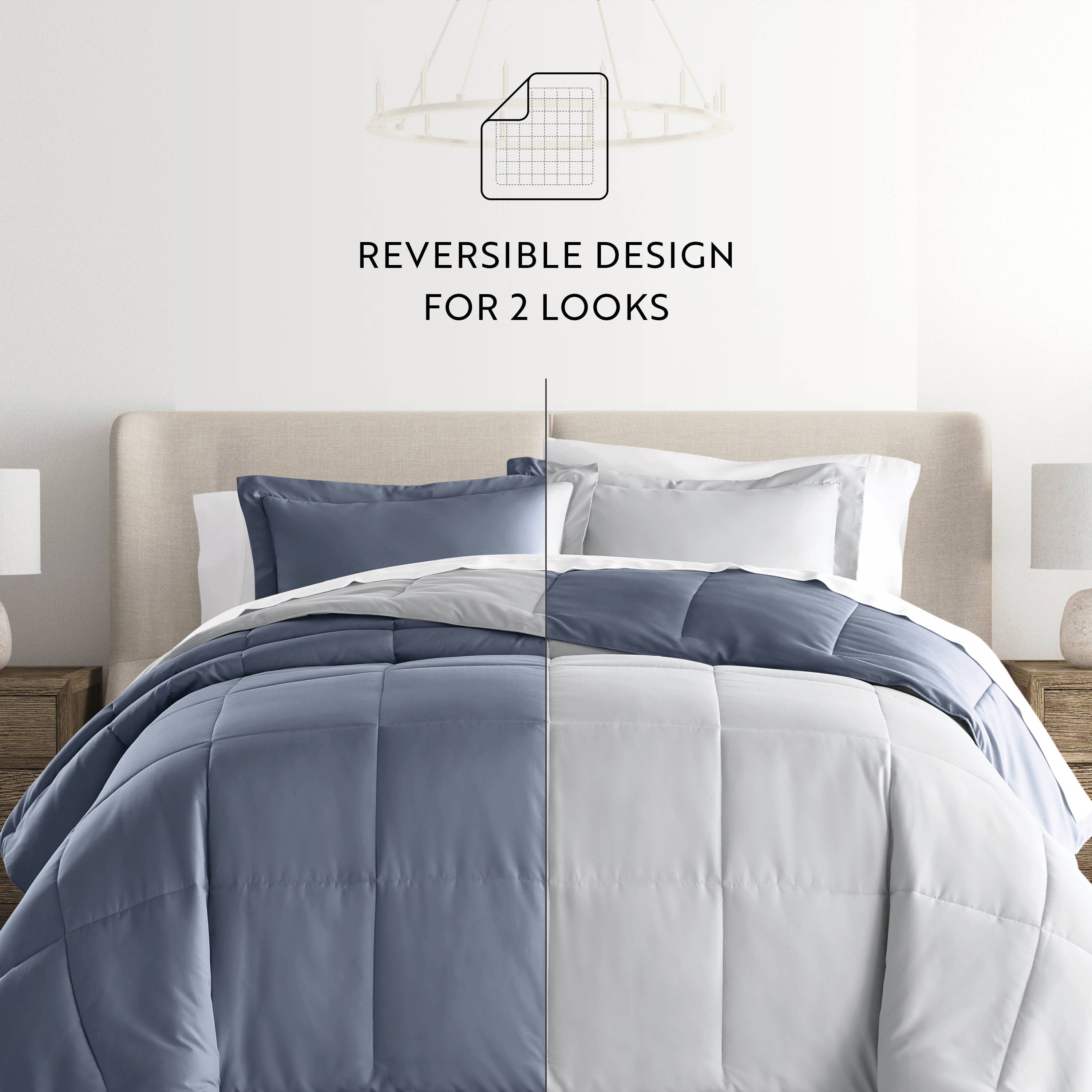 ienjoy Home - Vente Parure de lit - Ensemble de couette réversible Home Collection Down Alternative32