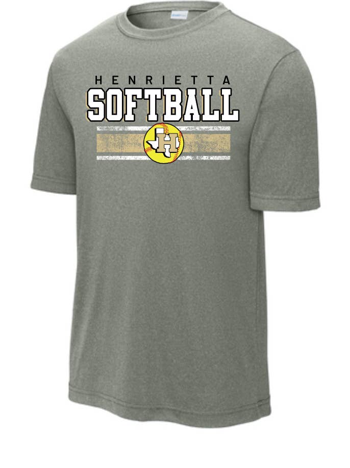 Distressed Lines Henrietta Softball Graphic T-shirt for wholesale by Ranch Swag