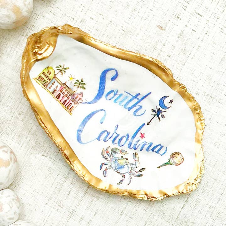 Oyster Ring Dish - South Carolina for wholesale by The Painted Pearl