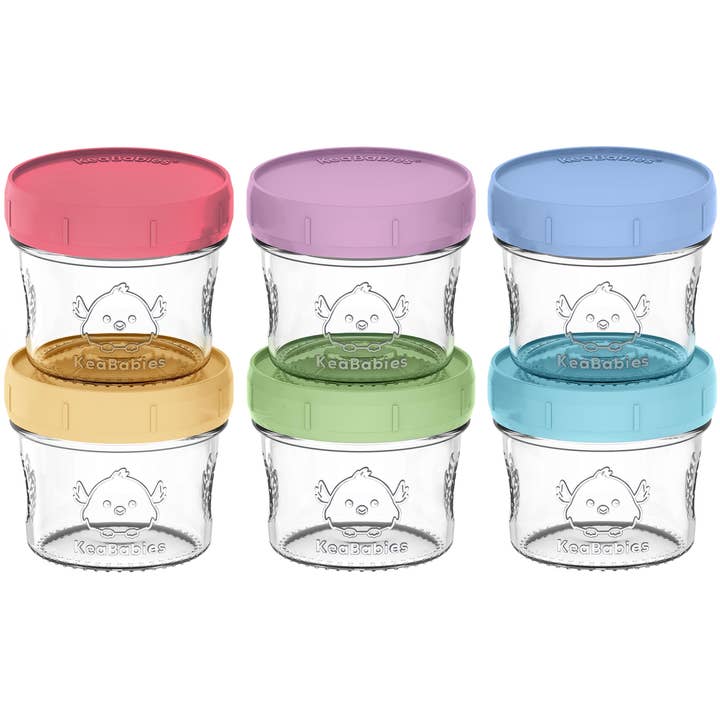 Lot de 6 récipients de conservation des aliments pour bébés Prep, bocaux étanches pour la vente par KeaBabies