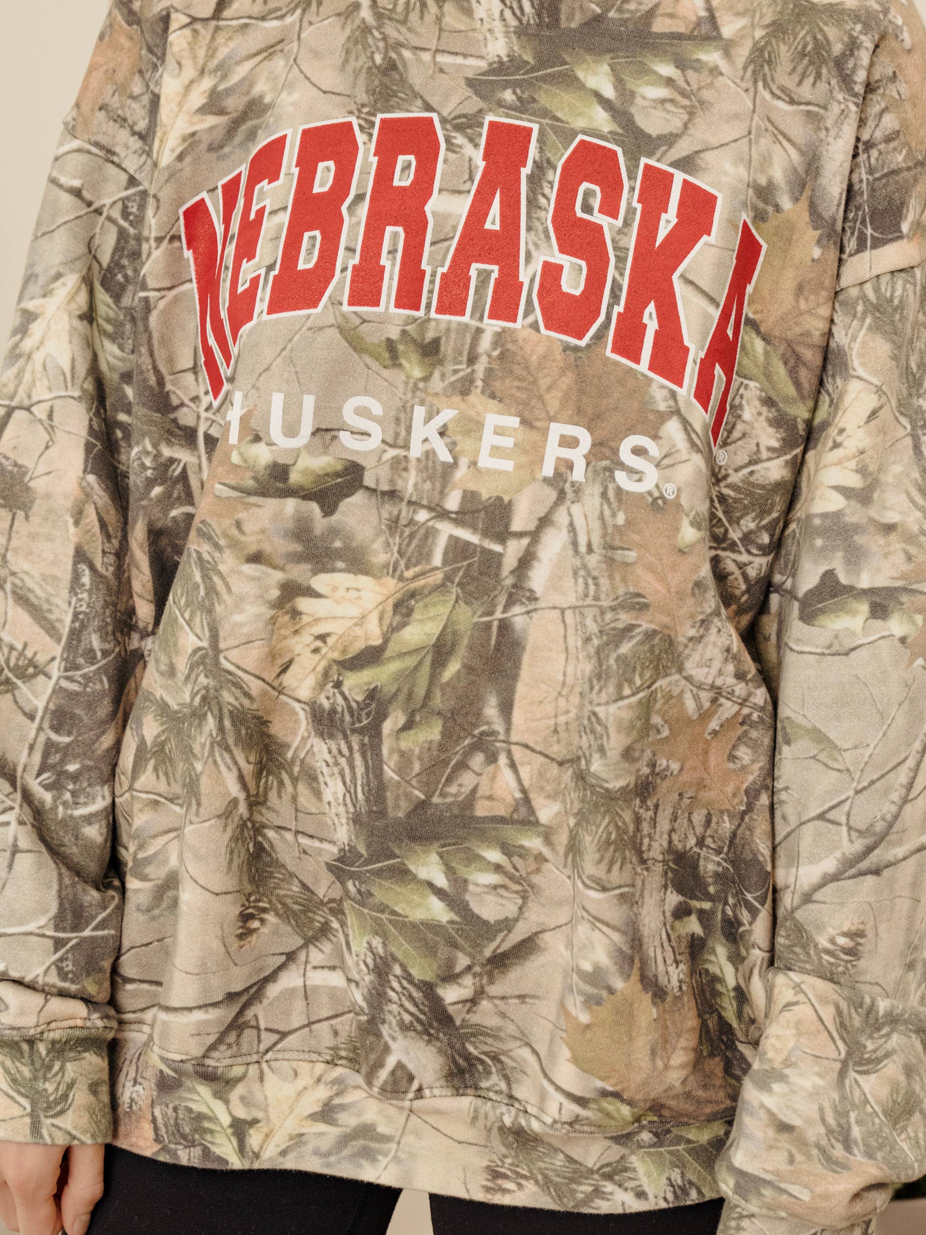 LivyLu - Wholesale Graphic Sweatshirt - Unisex - Nebraska Huskers Filled Gault Camo Sweatshirt1