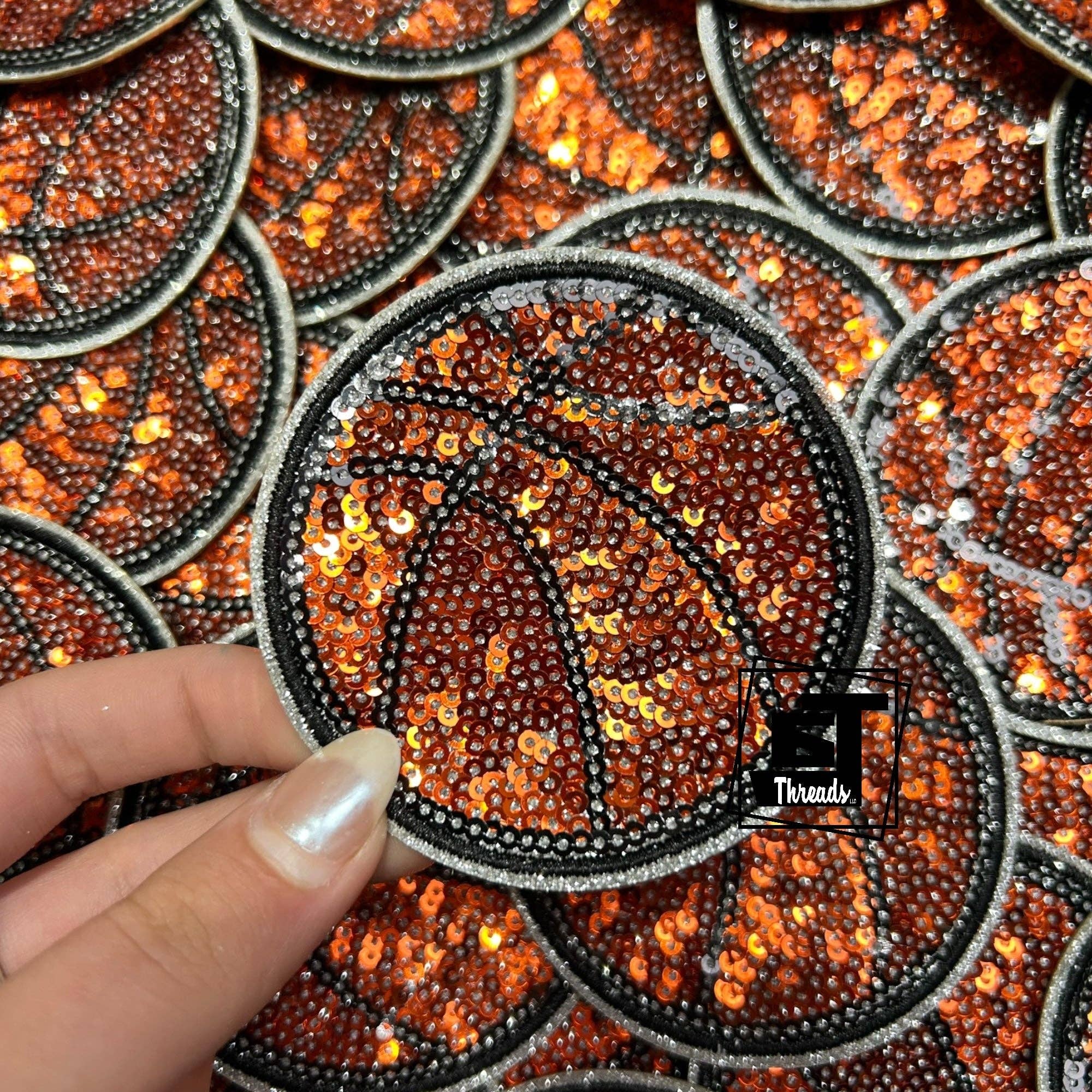 6j Threads LLC - Wholesale Patch - Sequin Sports Balls....Cap Patches Only4