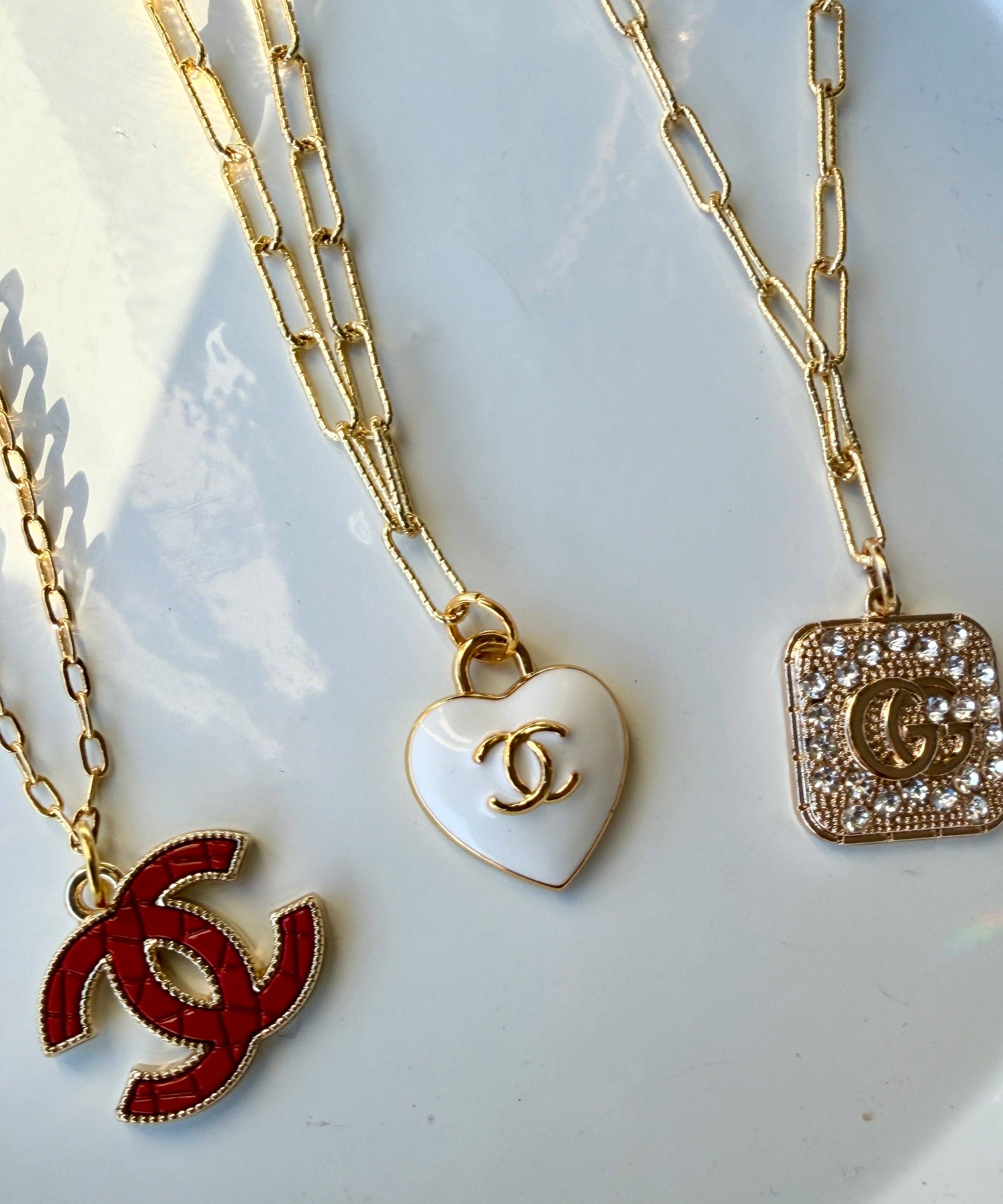 El & Gray Design - Wholesale Pendant/Charm Necklace - Upcycled Designer Heart Pendant Necklace #102 - Adjustable Chain4