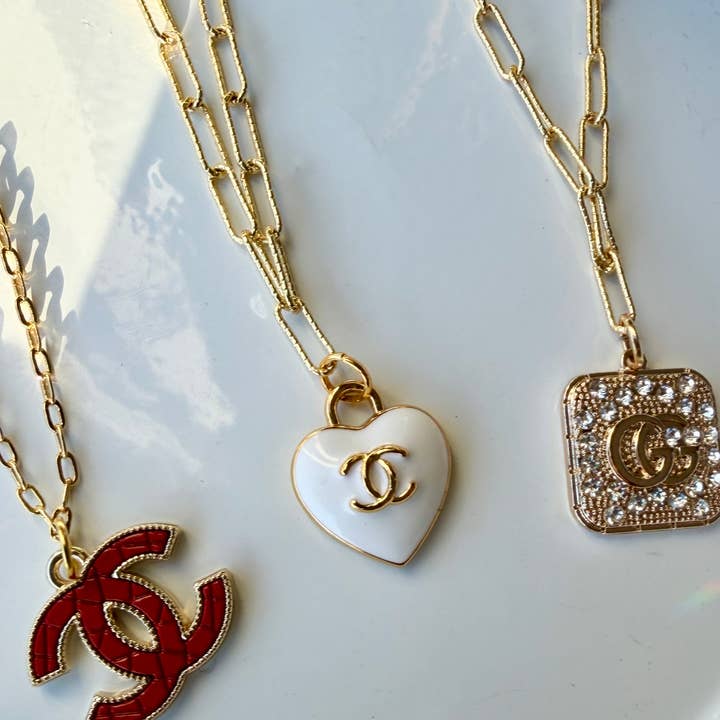 El & Gray Design - Wholesale Pendant/Charm Necklace - Upcycled Designer Heart Pendant Necklace #102 - Adjustable Chain4