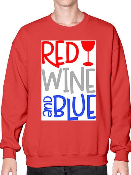 RedWineBlueVK 1500# - vinho - Sweatshirt - Crew por atacado de tshirt unlimited
