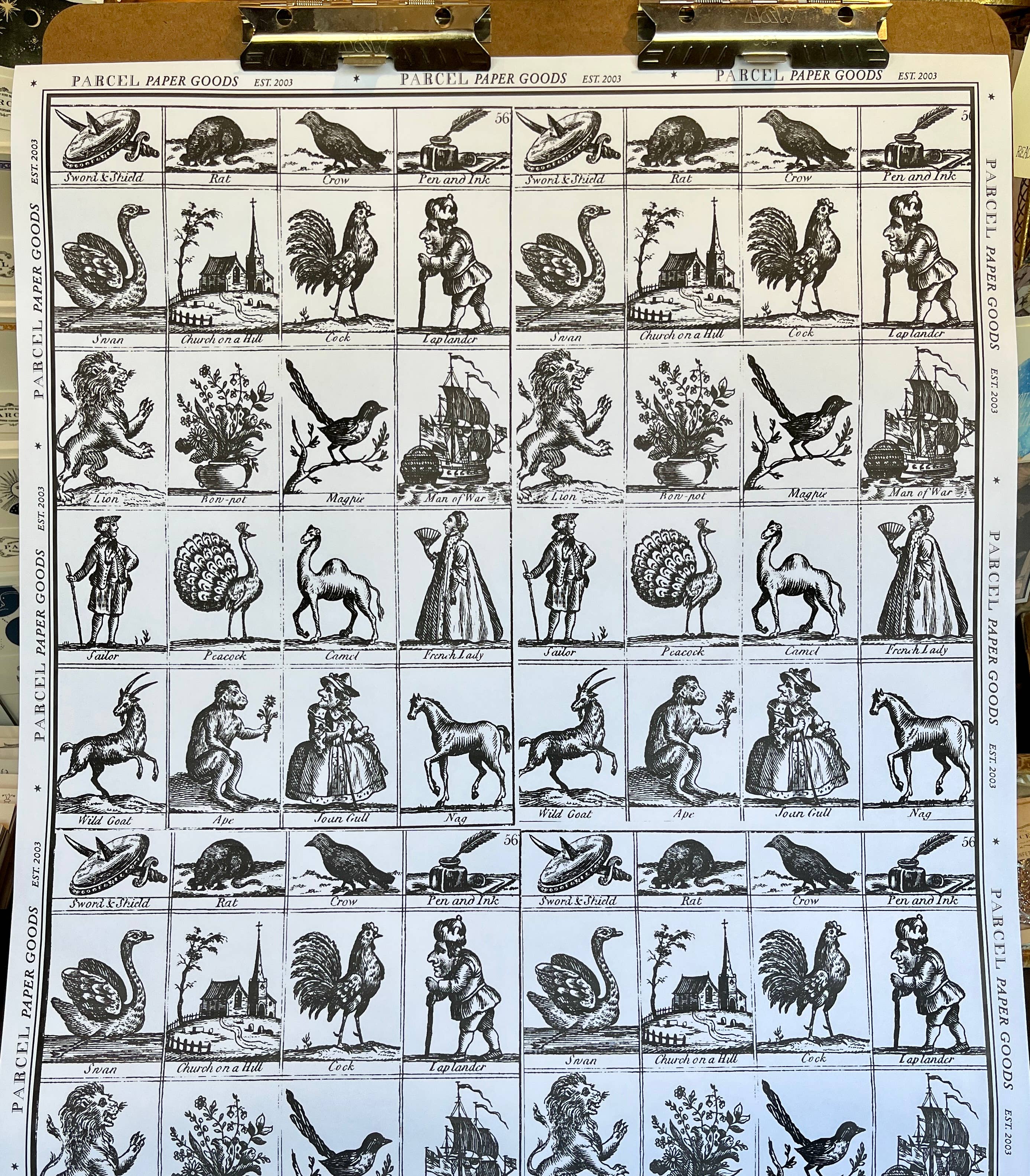 Parcel - Wholesale Flat Wrap - Parcel Artisan Wrapping Paper, Old English Woodcuts6