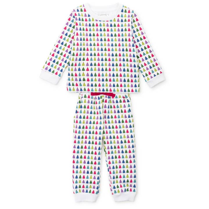 Conjunto de sudadera y pantalón de chándal para niñas Edie - Árbol de Navidad Brillante para venta al por mayor de Lila + Hayes