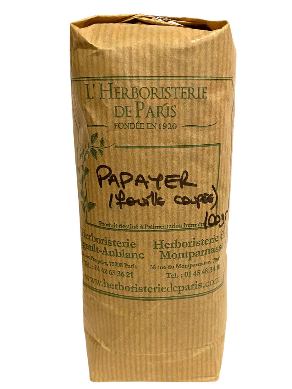 L'HERBORISTERIE DE PARIS - Wholesale Health/Detox Tea - Papayer Feuille 100g Herboristerie de Paris0