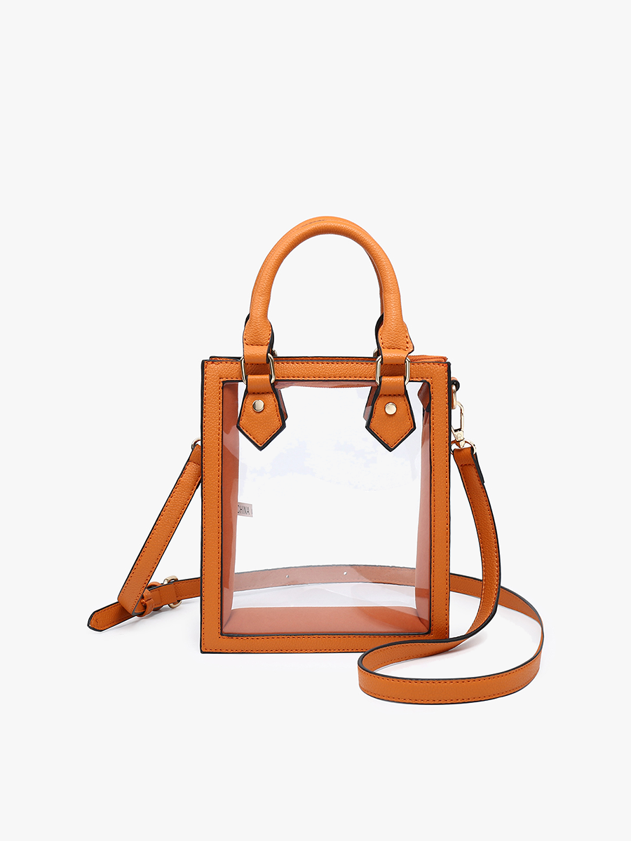 Jen & Co. - Venta al por mayor Bandolera - Mujer - Bandolera rectangular transparente Elise M2439CR con doble asa5