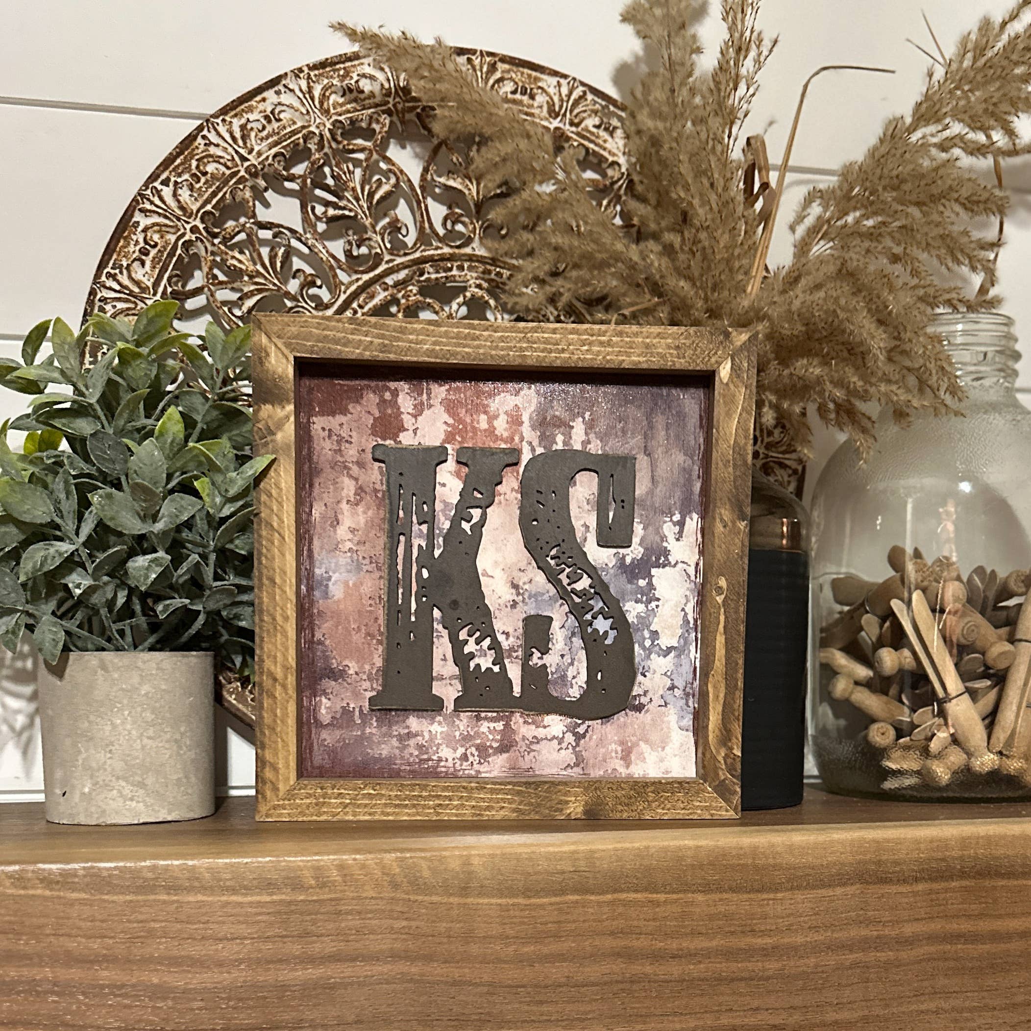 The Broken Board - Wholesale Sign - State sign with laser cut wood overlay1