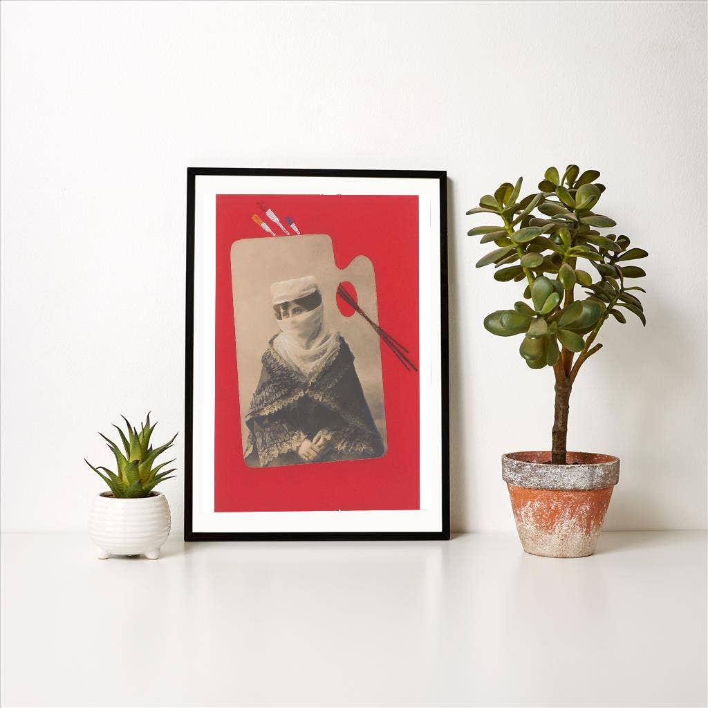 Found Image Press – wholesale Art print – Art Print AT-412 Woman in Niqab on Palette1