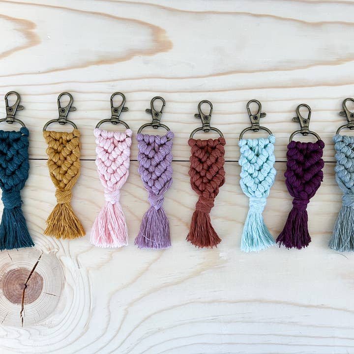 Macrame Keychain // Knotted Keychain for wholesale by Mountain Macrame Co.