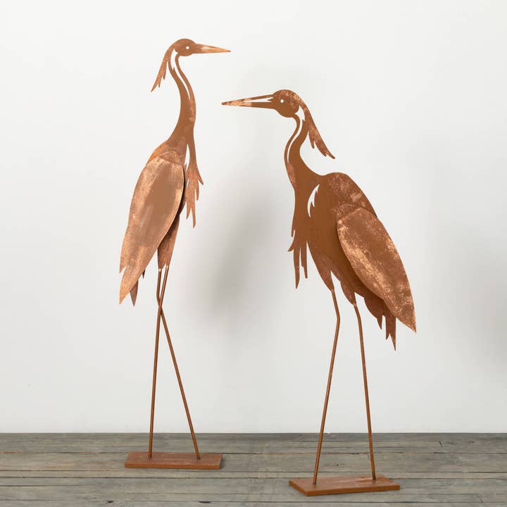 Sullivans Home Decor - Wholesale Outdoor Ornament/Decor - Copper Crane Garden Statues