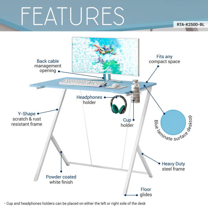 RTA Products LLC - Wholesale Desk Set - Kids Gaming Desk2