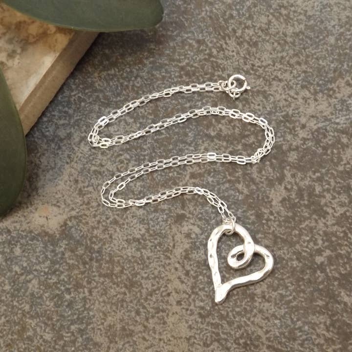 Aimee - Silver Heart Necklace for wholesale by Felicity Jewelry Designs
