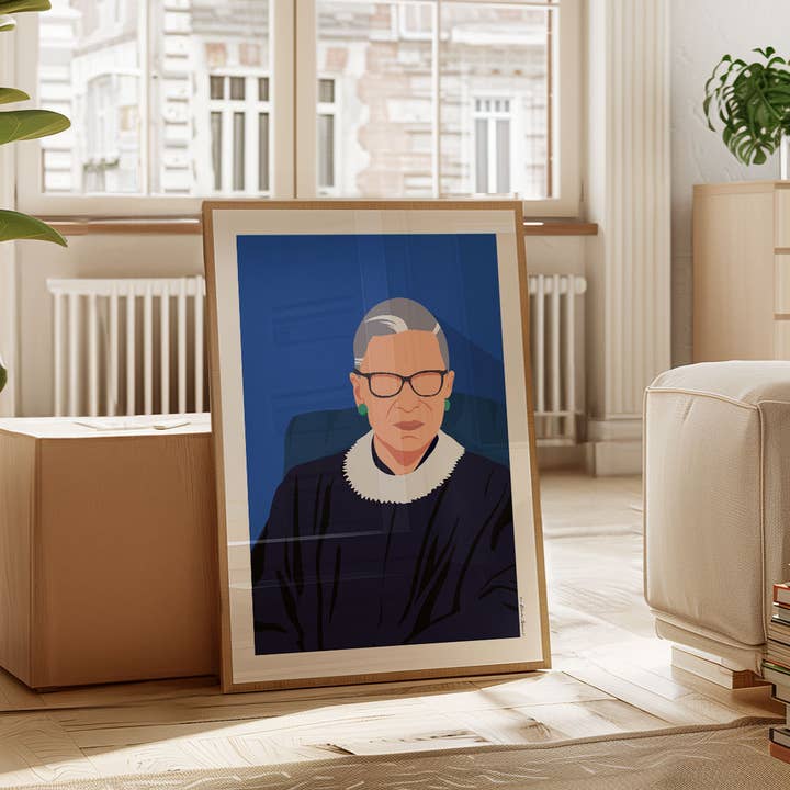 Stampa del ritratto di Ruth Bader Ginsburg per la vendita all'ingrosso da parte di Sera/Lina