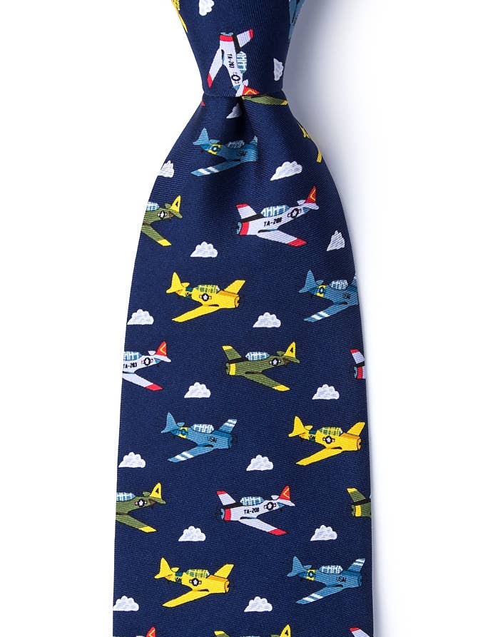 Warbirds Tie - Navy Blue Silk for wholesale by Alynn