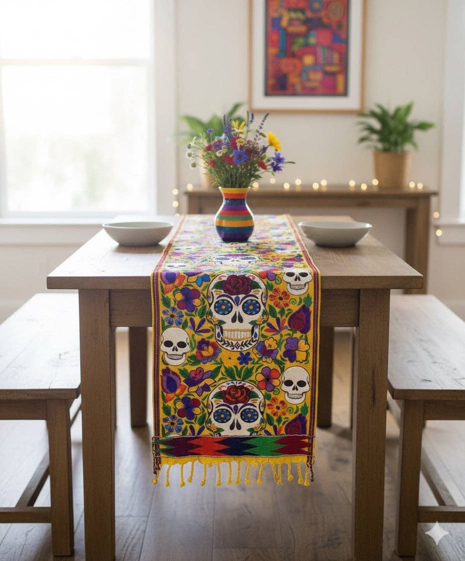 Cielito Lindo - Wholesale Table Runner - Skull Embroidered Table runner7