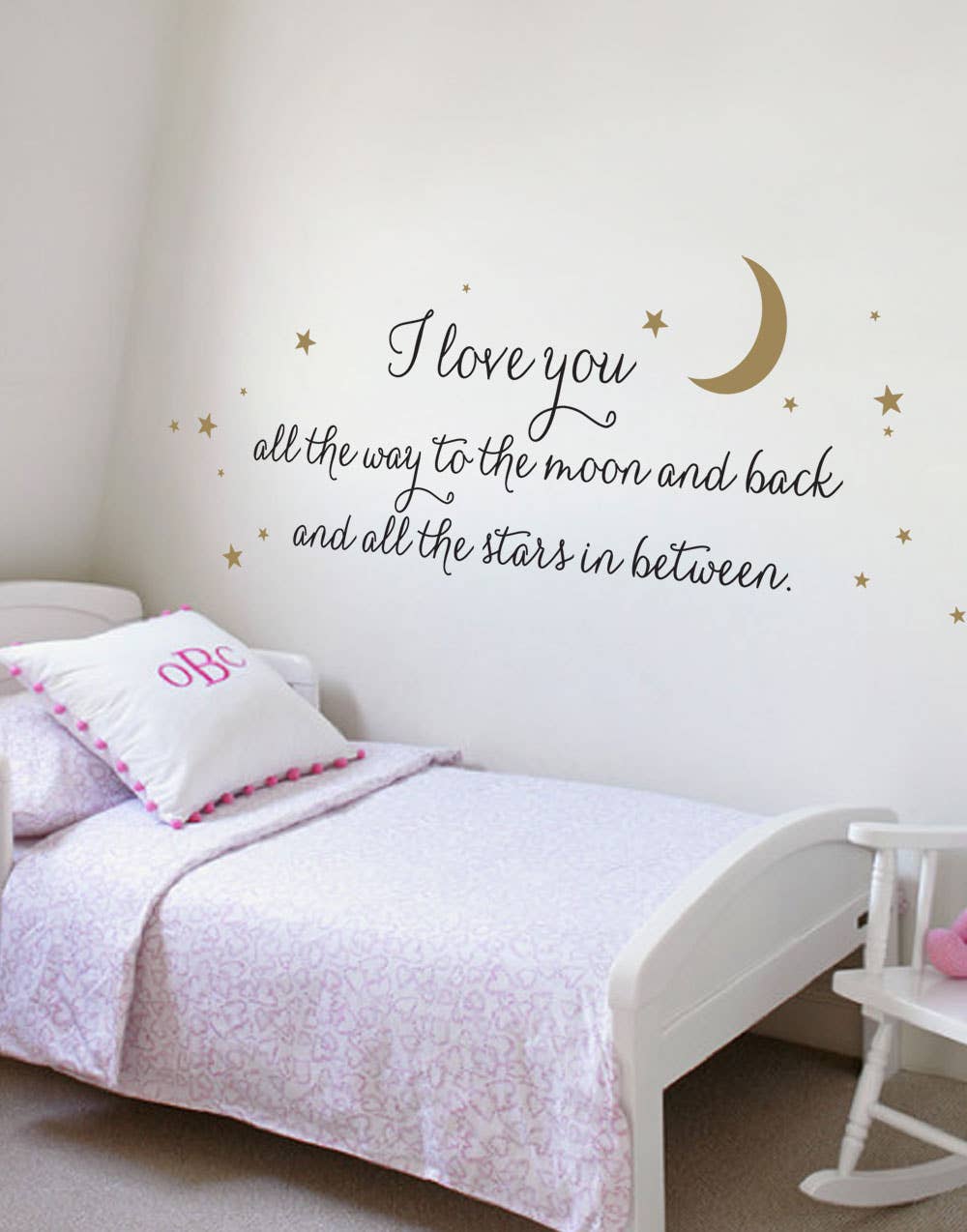 Simple Shapes - Wholesale Wall Decal/Stickers - I Love You All The Way Quote Lettering Wall Decal1