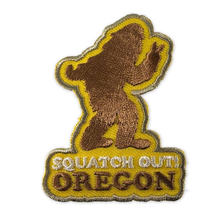 Squatch Out Oregon Bigfoot | Iron-on Embroidered Patch for wholesale by Little Bay Root