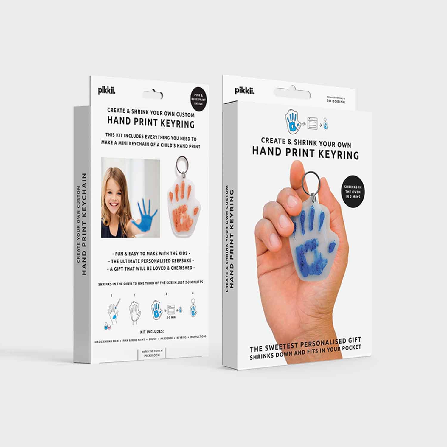 Pikkii – wholesale DIY craft kit – Hand Print Shrink Key Chain Kit | DIY Personalized Keyring10