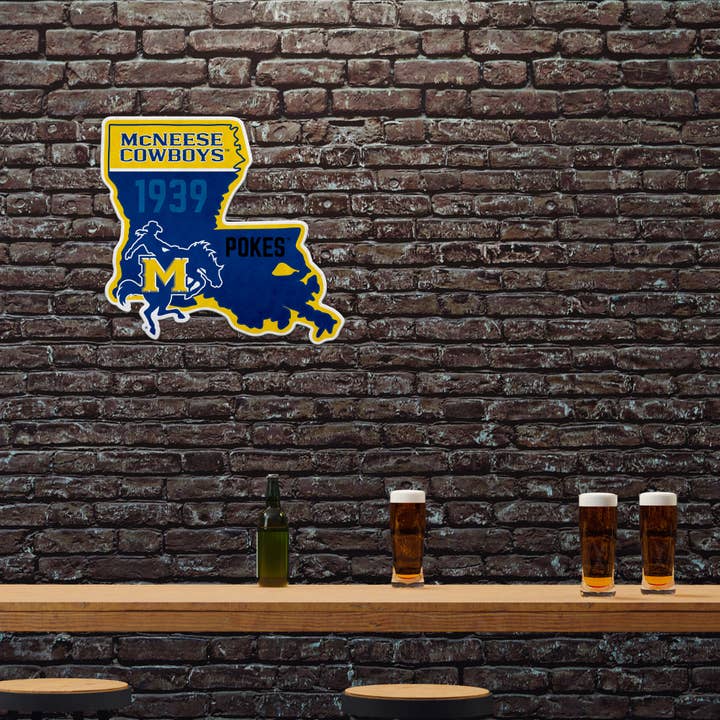Rico Industries - Wholesale Sign - NCAA McNeese State Cowboys State Shape Cut Pennant1