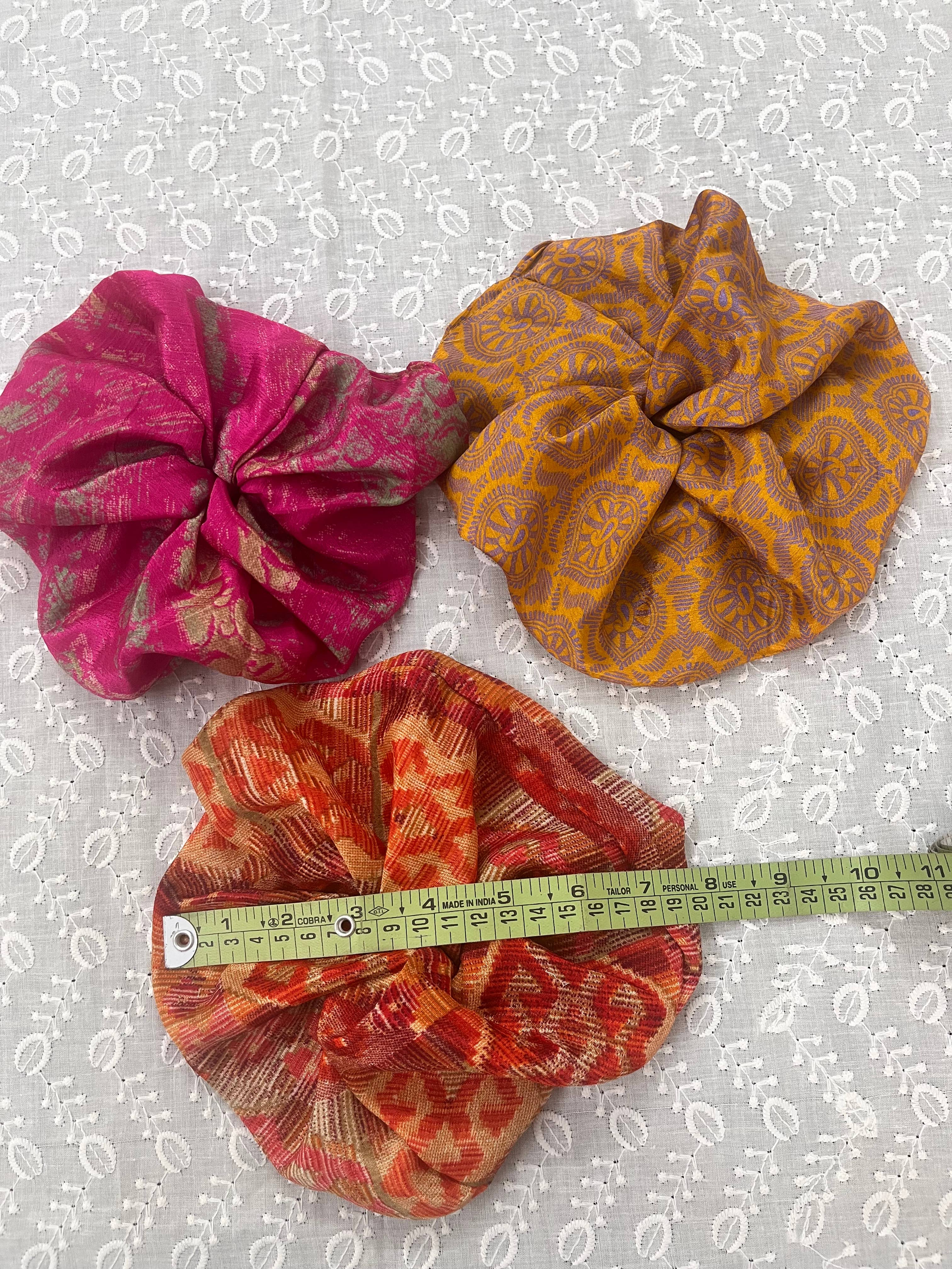 Meghcraft - Wholesale Scrunchie - Women's - Vintage Silk Scrunchie-vintage Upcycled Silk Scrunchie2