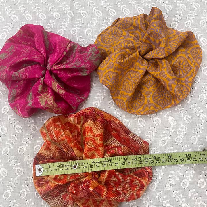 Meghcraft - Wholesale Scrunchie - Women's - Vintage Silk Scrunchie-vintage Upcycled Silk Scrunchie2