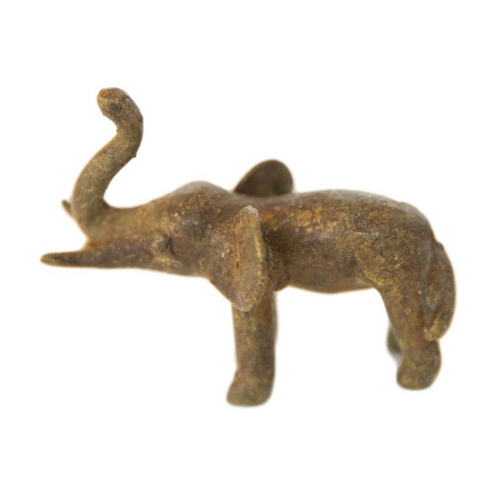 Vintage afrikansk bronze elefant med kuffert i luften for engroshandel hos Old New House