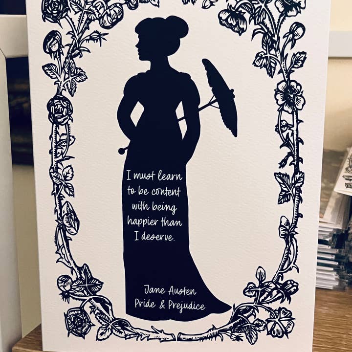 Carte vierge 5 x 7 sur le thème d'Austen Darcey LJ Keeney pour la vente par Greetings From Hospitality Lane