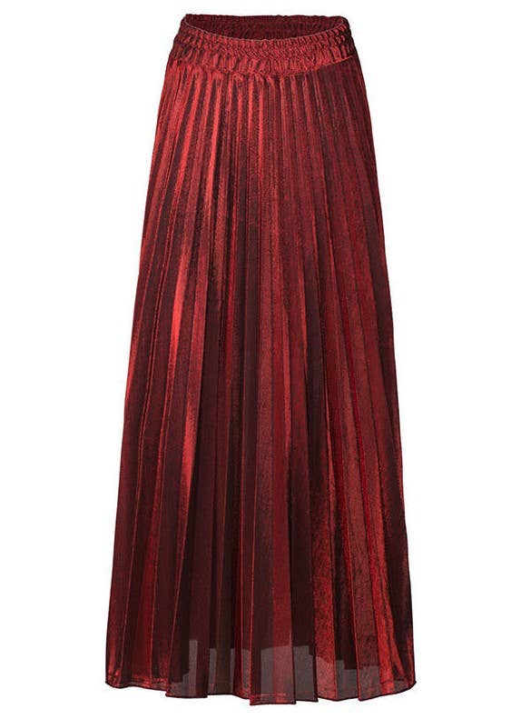 Miss Sparkling - Wholesale Skirt - Women's - Metallic Pleated Maxi Skirt2