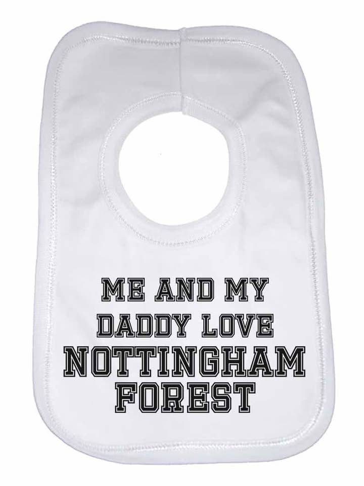 Me and My Daddy Love Nottingham City, for Football, Soccer Fans Unisex Baby Bibs for wholesale by Little Ratbag