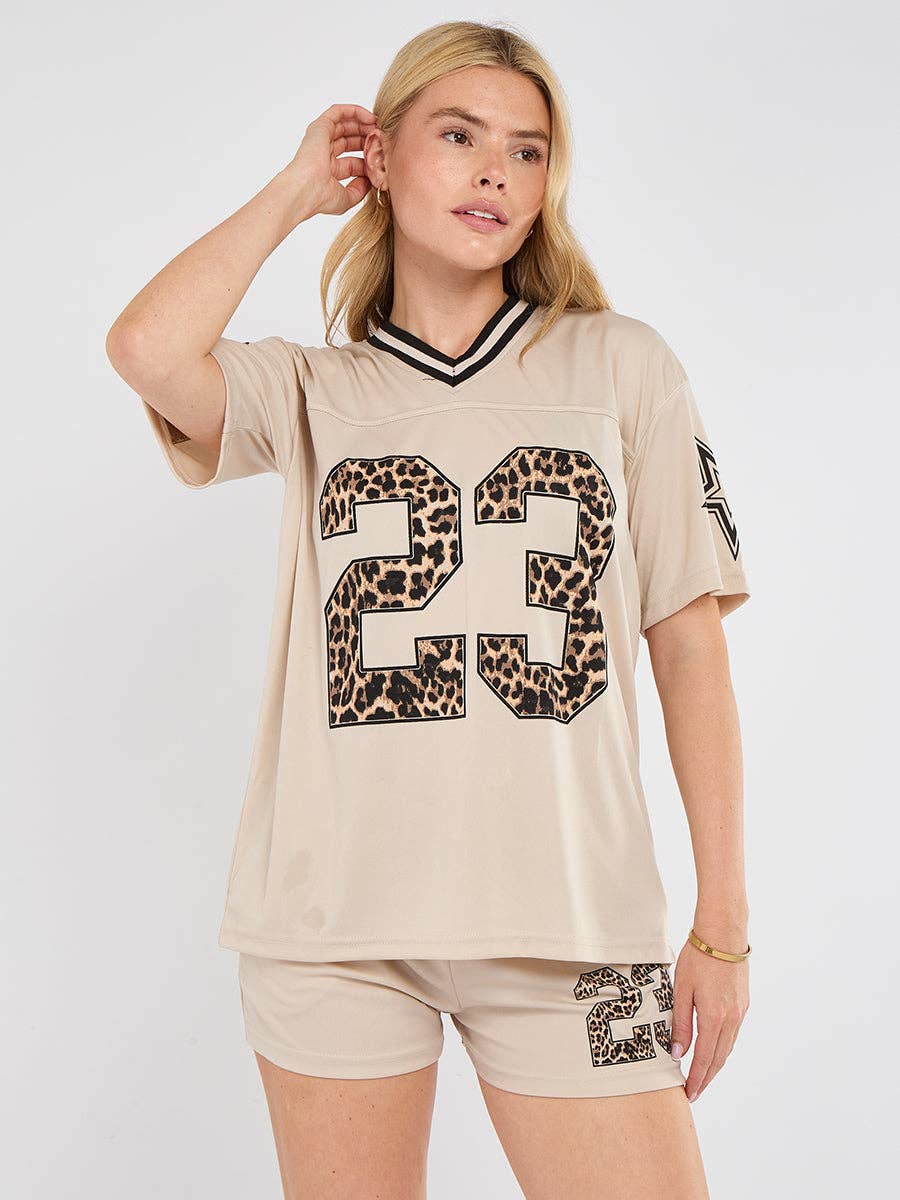 AX Labels - Wholesale Top & Short Set (NOT Loungewear) - Women's - Leopard Print 23 T-Shirt With Shorts Co-ord51