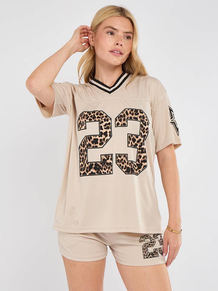 AX Labels - Wholesale Top & Short Set (NOT Loungewear) - Women's - Leopard Print 23 T-Shirt With Shorts Co-ord51