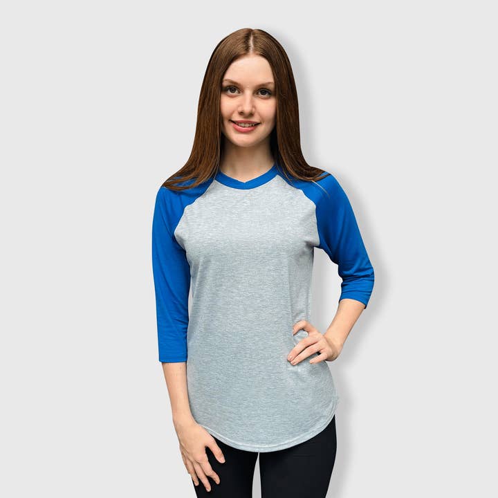 Baseball Polyester Raglan Tee - Gray Body for wholesale by ILTEX Apparel