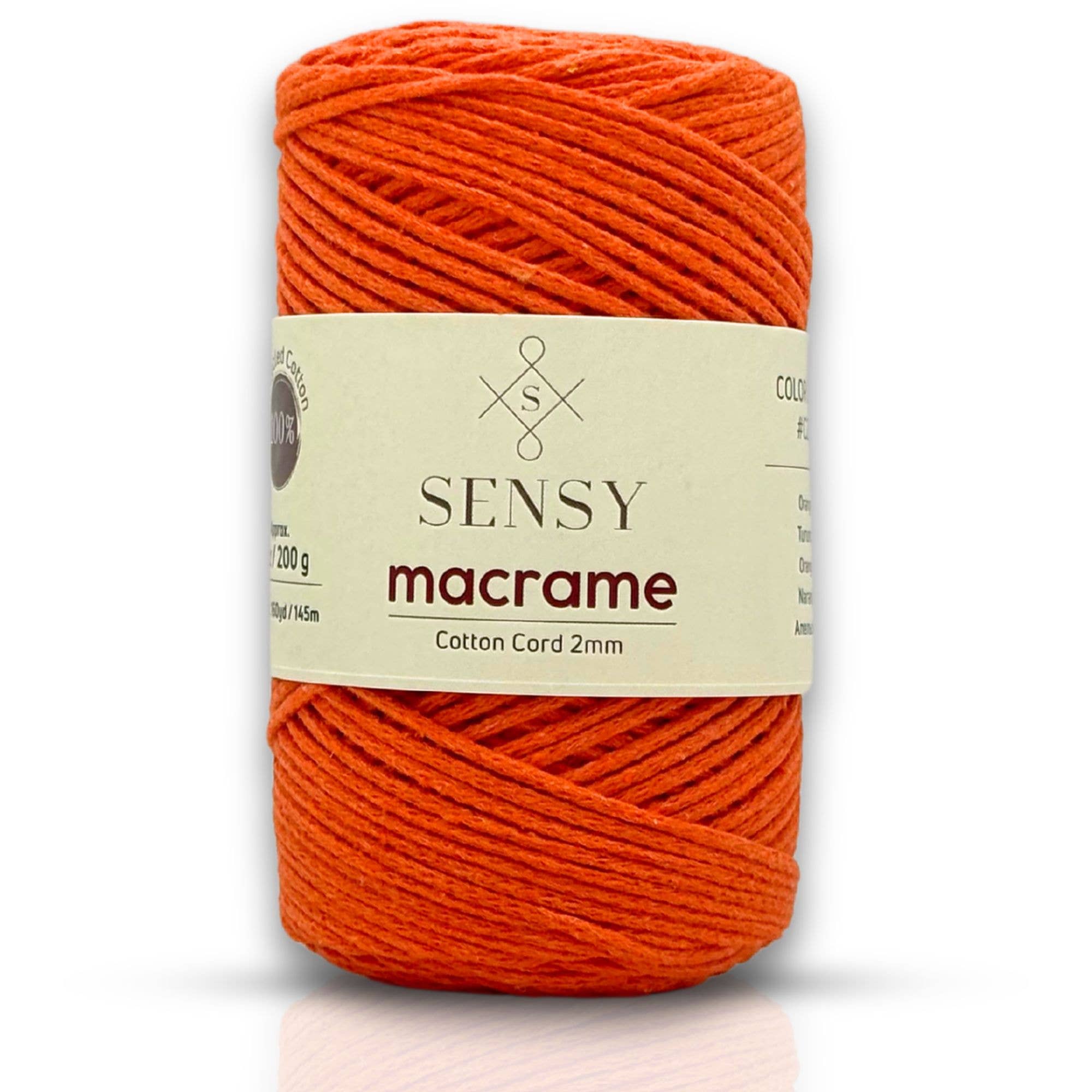 Sensy - Wholesale Yarn - Sensy Premium 2mm - 160 yards 100% Recycled Cotton Macrame Cord16