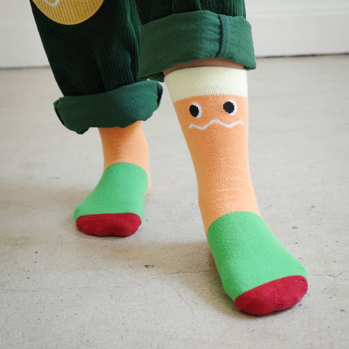 CHAUSSETTES BLOCS DE COULEUR VISAGE BRRR ENFANTS pour la vente par Brrr