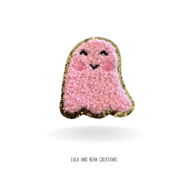 Lola & Bean Creations - Wholesale Patch - Halloween Pumpkin & Ghost Chenille Patch, Heat-Activated3