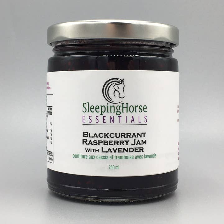 Confiture de cassis et de framboises à la lavande pour la vente par Sleeping Horse Essentials