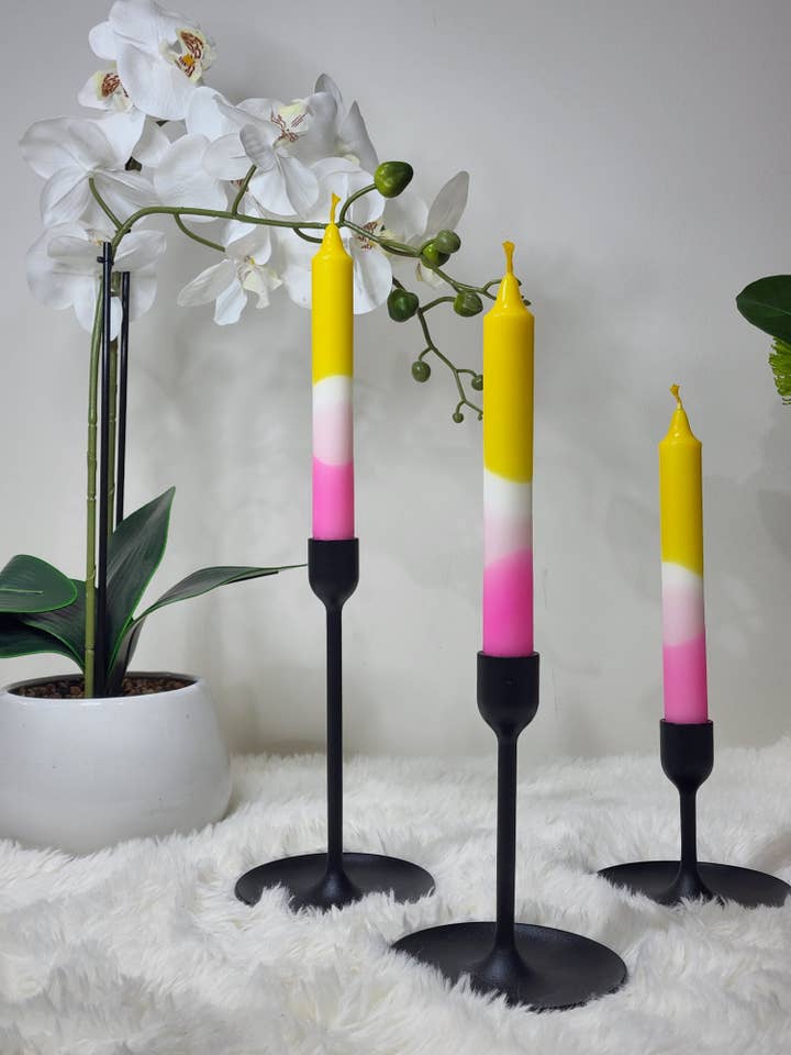 PINK LEMONADE Dip Dyed Candles for wholesale by Coloured Candles