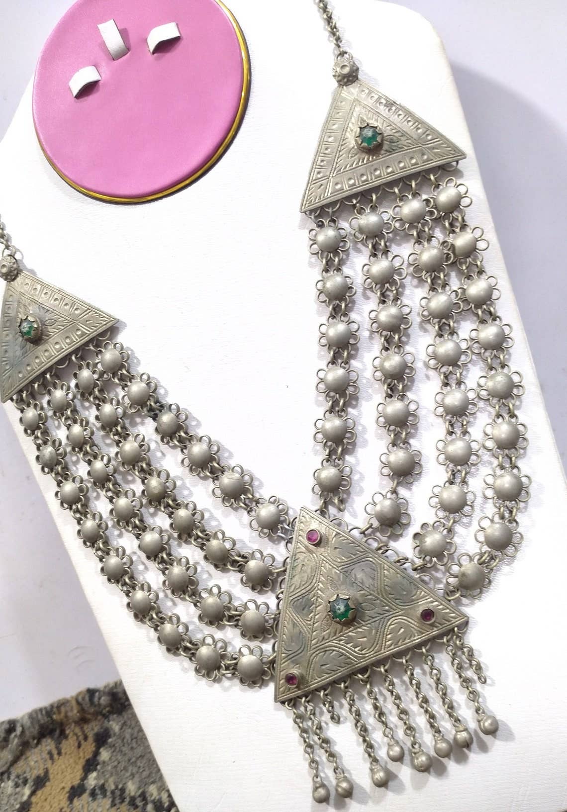 vintarust - Wholesale Bib Necklace - Ethnic Multilayers Bib Necklace, Tribal Boho Kuchi Necklace7