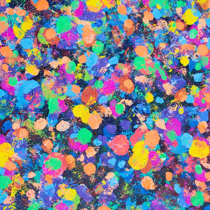 Neon Splatter – Bold & Vibrant Abstract Painting 18x24 Inches for wholesale by Brianne Valentino LLC