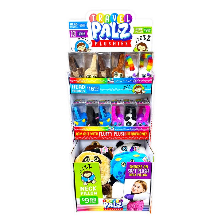 Novelty Brands - Wholesale Retailer Display - Kids & Baby - Plush Headphones W/ Pillows Floor Display - 24 Pieces